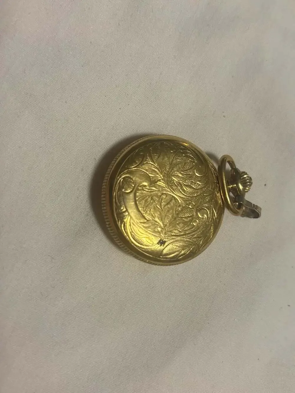Vintage Caravelle by Bulova 17 Jewels Gold-Tone Hunter Case Pocket Watch